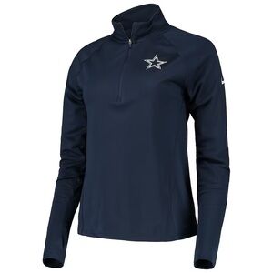 Women's Nike Navy Dallas Cowboys Raglan Performance Half-Zip Core Jacket